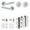 Complete Bari Door Handle Pack - Heavy Duty Tubular Bathroom (Standard Thumb Turn) - Polished Chrome - 76mm / 3-inch Hinges - JE-D31B3-PC