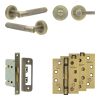 Complete Bari Door Handle Pack - Bathroom - Antique Brass - By Frelan Hardware - JE-D5A1-AB