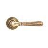 Aged Brass Hammered Newbury Lever on Rose Set (Beehive) - Unsprung