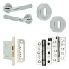 Complete Bari Door Handle Pack - Sashlock - Polished Chrome - 76mm / 3-inch Hinges - JE-D8B8-PC
