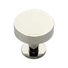 Heritage Brass Cabinet Knob Knurled Disc Design with Rose 32mm Polished Nickel finish