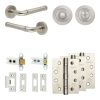 Complete Midtown Door Handle Pack - Heavy Duty Tubular Bathroom (Standard Thumb Turn) - Satin Nickel - 64mm / 4-inch Hinges - JE-G30A3-SN