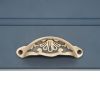 Floral Cup Pull Antique Brass