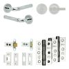 Complete Midtown Door Handle Pack - Heavy Duty Tubular Bathroom (Knurled Thumb Turn) - Polished Chrome - 64mm / 3-inch Hinges - JE-G30B1-PC
