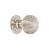 Ribbed Rim/Mortice Door Knob Polished Nickel