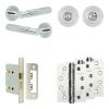 Complete Bloom Door Handle Pack - Bathroom Lock (Standard Thumb Turn) - Polished Chrome - 76mm / 4-inch Hinges - JE-B6A3-PC