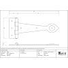 Black Textured 10½" Cast T Hinge (pair)