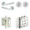 Complete Venice Door Handle Pack - Bathroom Lock (Standard Thumb Turn) - Polished Chrome - 76mm / 4-inch Hinges - JE-F6A3-PC
