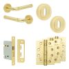 Complete Midtown Door Handle Pack - Sashlock - Satin Brass - 76mm / 4-inch Hinges - JE-G8A8-SB