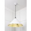 Hammered Brass Hockley Pendant in Flock