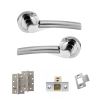 STATUS Florida Door Handle Pack (Latch Set - 3" CE Latch, 4" Slim Knuckle Hinges x2) - Satin Chrome/Polished Chrome