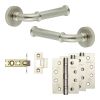 Complete Classic Door Handle Pack - Internal Doors - Satin Nickel - 64mm / 4-inch Hinges - JE-A1A-SN