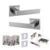 STATUS Montana Door Handle Pack (Euro Lock Set - 2.5" CE Sashlock, 4" Fire Rated Hinges x3) - Polished Chrome
