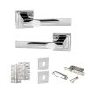 STATUS Kansas Door Handle Pack (3 Lever Lock Set - 2.5" CE Sashlock, 4" Slim Knuckle Hinges x2) - Polished Chrome