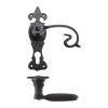 Zoo Hardware Scroll Lever on Fleur De Lys Backplate - 6" - Euro - Black