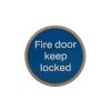 Atlantic Fire Door Keep Locked Disc Sign 3M Adhesive 75mm - Satin Stainless Steel