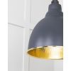 Hammered Brass Brindley Pendant in Slate