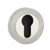 Senza Pari Euro Escutcheons on Round Rose - Satin Nickel/Nickel Plate (Pair)