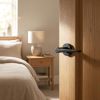 Complete Gio Door Handle Pack - Heavy Duty Latch - Matt Black - 76mm / 4-inch Hinges - JE-E21A-MB