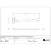 Black Smooth 18" Cast T Hinge (pair)