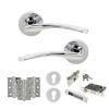 STATUS Arizona Door Handle Pack (Euro Lock Set - 2.5" CE Sashlock, 3" Fire Rated Hinges x3) - Polished Chrome