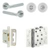 Complete Bari Door Handle Pack - Bathroom Lock (Standard Thumb Turn) - Polished Chrome - 65mm / 4-inch Hinges - JE-D5A3-PC