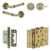 Complete Midtown Door Handle Pack - Bathroom - Antique Brass - By Frelan Hardware - JE-G5A2-AB