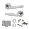 STATUS Carolina Door Handle Pack (Euro Lock Set - 3" CE Sashlock, 3" Fire Rated Hinges x3) - Polished Chrome