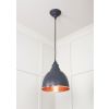Hammered Copper Brindley Pendant in Slate
