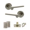 Senza Pari Darrio Door Handle Pack (Latch Set - 2.5" CE Latch, 4" Slim Knuckle Hinges x2) - Satin Nickel