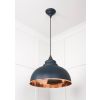 Hammered Copper Harborne Pendant in Soot