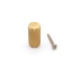 Knurled Cylinder Cupboard Pull Satin Brass
