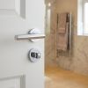 Complete Hex Door Handle Pack - Bathroom Lock (Standard Thumb Turn) - Polished Chrome - 76mm / 3-inch Hinges - JE-C6B3-PC
