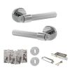 Senza Pari Fasana Door Handle Pack (3 Lever Lock Set - 3" CE Sashlock, 4" Fire Rated Hinges x3) - Polished Chrome