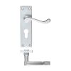 Zoo Hardware Project Victorian scroll lever on euro backplate -150mm x 40mm - Satin Chrome