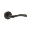 STATUS Texas Lever Door Handle on Round Rose - Urban Dark Bronze (Pair)