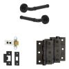 Complete Midtown Door Handle Pack - Heavy Duty Latch - Matt Black - 64mm / 3-inch Hinges - JE-G20B-MB