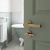 Complete Hex Door Handle Pack - Heavy Duty Tubular Bathroom (Plain Thumb Turn) - Antique Brass - 64mm / 3-inch Hinges - JE-C30B2-AB