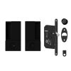 AGB Wave Flush Pocket Door Handle & Bathroom Lock Set - Matt Black