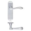 Zoo Hardware Project Arundel lever on latch backplate - 175mm x 42mm - Satin Chrome