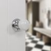 Old English Skipton Door Knob Pack (Lock Set - Horizontal Bathlock, 4" Slim Knuckle Hinges x2) - Polished Chrome