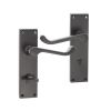 Victorian Scroll Bathroom Lever Handle 150mm Matt Black