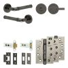 Complete Midtown Door Handle Pack - Heavy Duty Tubular Bathroom (Knurled Thumb Turn) - Black Nickel - 76mm / 4-inch Hinges - JE-G31A1-BN