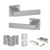 Senza Pari Panetti Door Handle Pack (3 Lever Lock Set - 2.5" CE Sashlock, 3" Fire Rated Hinges x3) - Polished Chrome