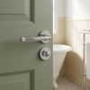 Complete Midtown Door Handle Pack - Bathroom Lock (Standard Thumb Turn) - Polished Chrome - 76mm / 4-inch Hinges - JE-G6A3-PC