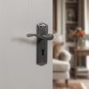 Old English Warwick Door Handle Pack (Latch Set - 2.5" CE Latch, 4" Slim Knuckle Hinges x2) - Matt Gun Metal