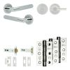Complete Bari Door Handle Pack - Heavy Duty Tubular Bathroom (Plain Thumb Turn) - Polished Chrome - 102mm / 3-inch Hinges - JE-D32B2-PC