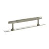 Millhouse Brass Eiffel Knurled T-Bar Cabinet Pull Handle on Backplate 128mm - Satin Nickel