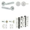 Complete Bloom Door Handle Pack - Heavy Duty Tubular Bathroom (Plain Thumb Turn) - Polished Chrome - 102mm / 3-inch Hinges - JE-B32B2-PC