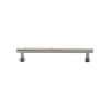 Heritage Brass Cabinet Pull Partial Knurled Design with 16mm Rose 128mm CTC Polished Nickel finish